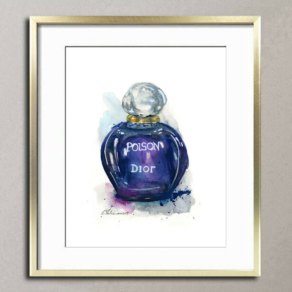 Christian Dior Poison Perfume Watercolor Painting